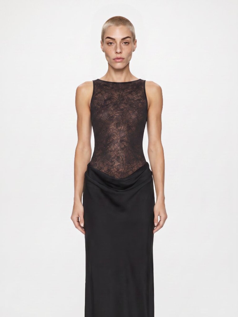 NWT NBD Betty Gown Black Lace Maxi Dress XXS